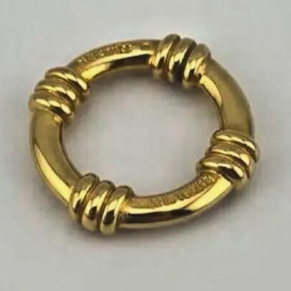 HERMÈS Bouet Gold Plated Women's Scarf Ring Like New (box not included) - Picture 4 of 10
